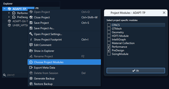 Choose Project Modules
