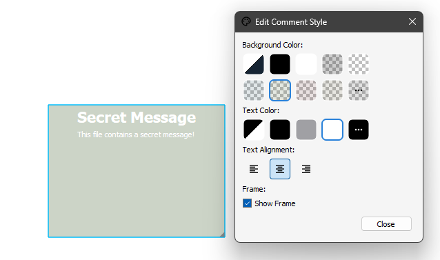 Styling a comment