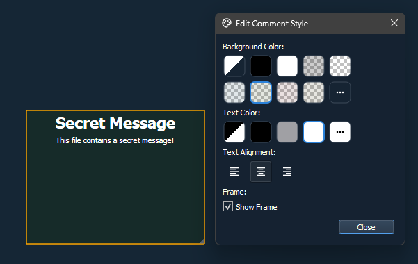 Styling a comment